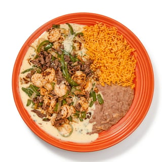 Alambre (Meat or Shrimp with Peppers and Cheese)